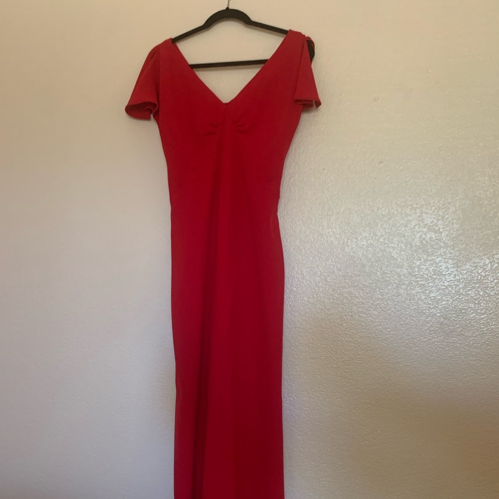 Red midi dress